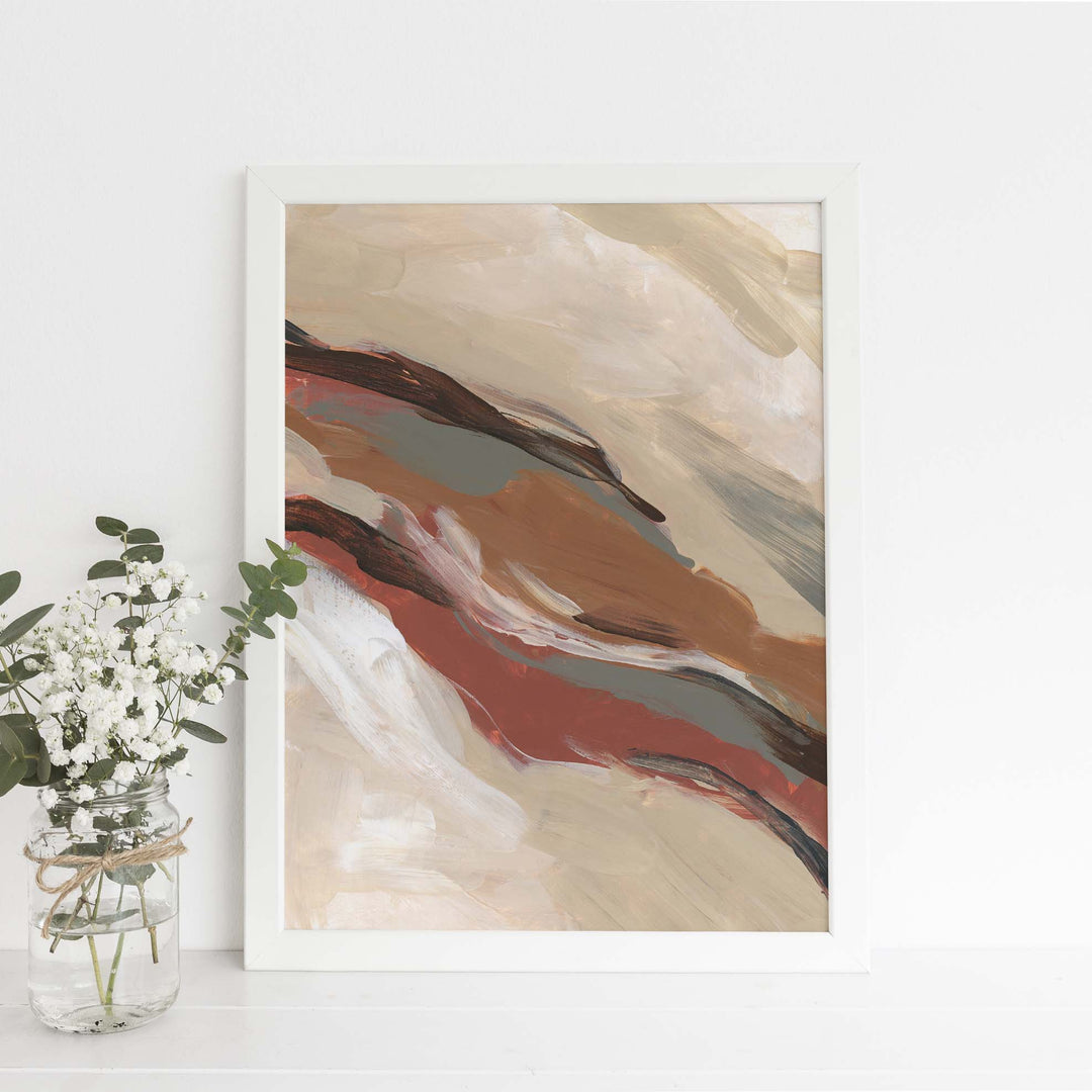 Earth Tone Abstract Painting Modern Statement Wall Art Print or Canvas - Jetty Home