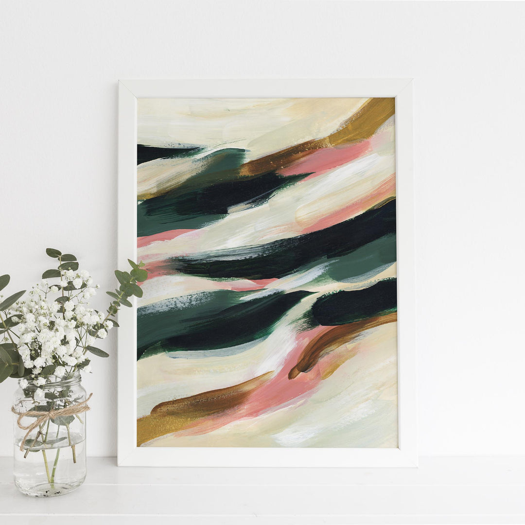 Flowy Modern Abstract Painting Tropical Colors Wall Art Print or Canvas - Jetty Home