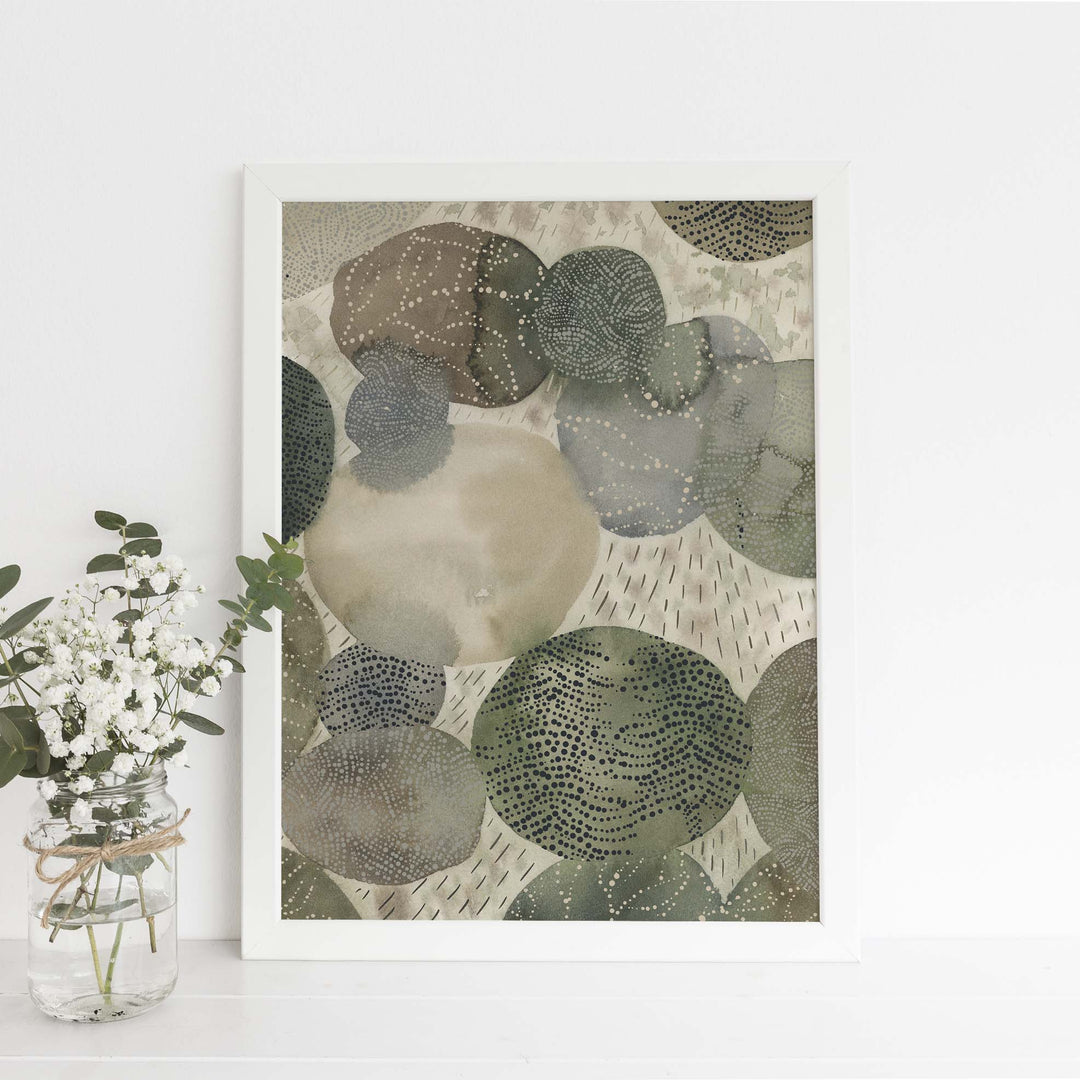 Abstract Forest Watercolor Painting Stone Inspired Wall Art Print or Canvas - Jetty Home
