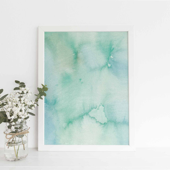 Blue Green Ocean Coastal Watercolor Painting Wall Art Print or Canvas - Jetty Home