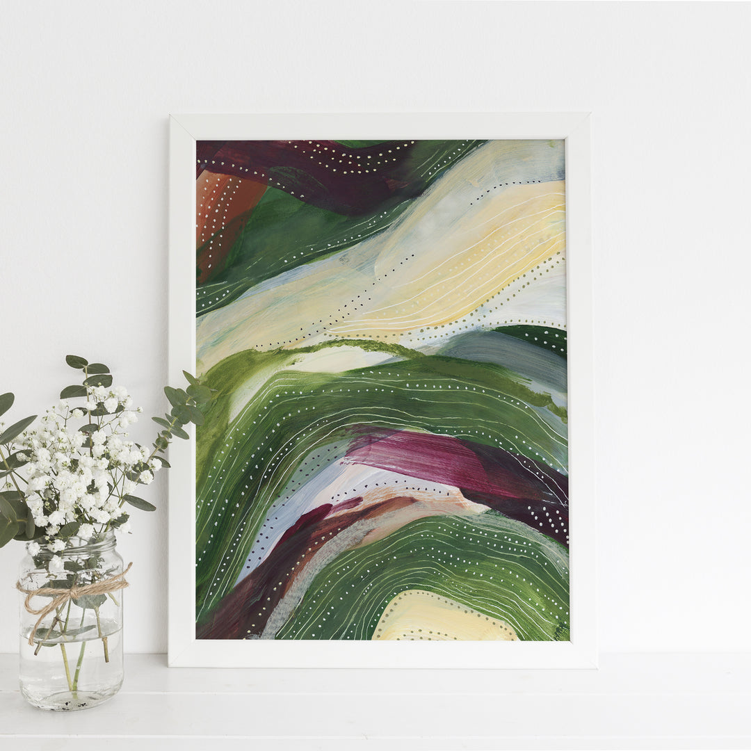 Abstract Countryside Flowy Painting Wall Art Print or Canvas - Jetty Home
