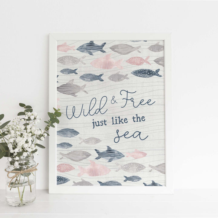 Wild and Free Just Like the Sea Wall Art Print or Canvas - Jetty Home