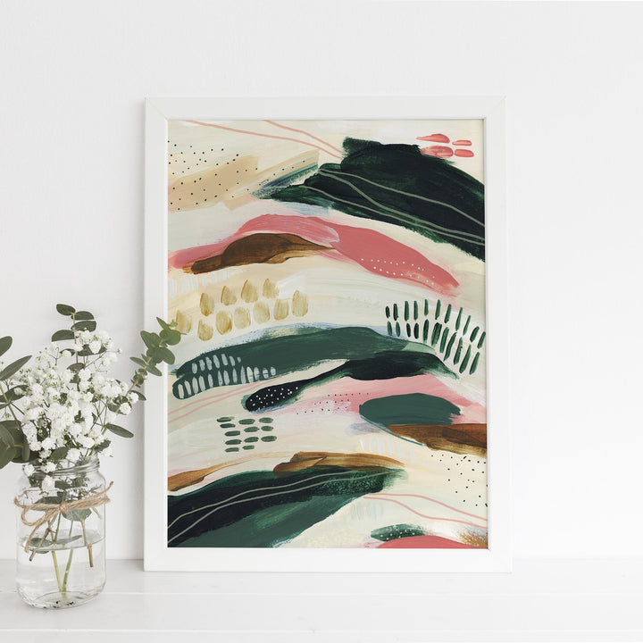 Contemporary Abstract Painting Bold Green and Beige Wall Art Print or Canvas - Jetty Home