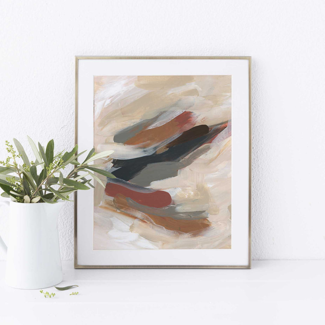 Earthy Abstract Acrylic Painting Autumn Large Wall Art Print or Canvas - Jetty Home
