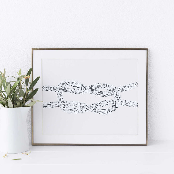 Square Knot Nautical Illustration Wall Art Print or Canvas - Jetty Home