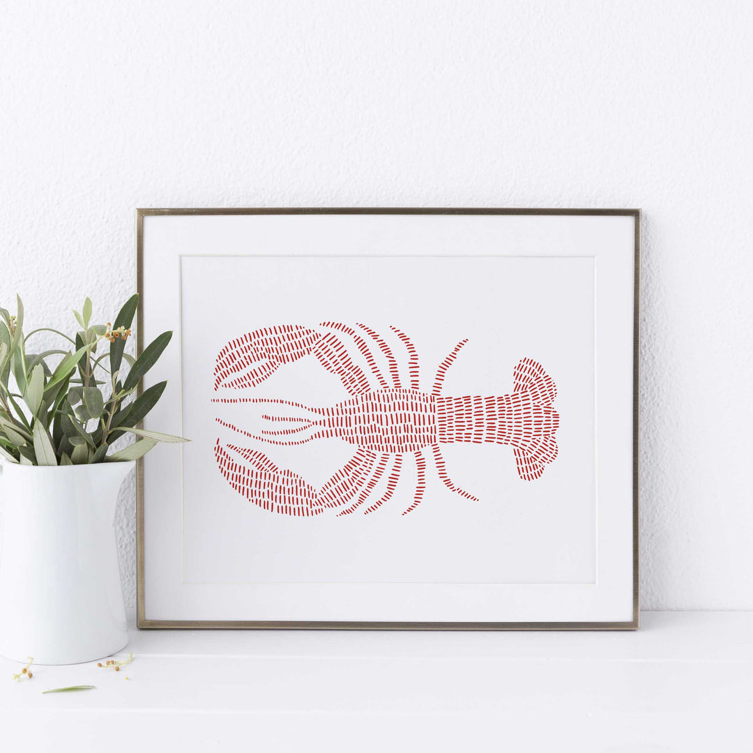 Red Lobster Illustration - Art Print or Canvas | Jetty Home