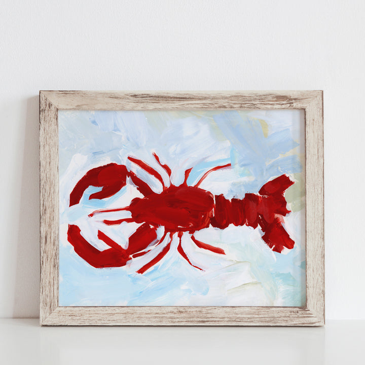 Lobster Modern Nautical Painting New England Wall Art Print or Canvas - Jetty Home