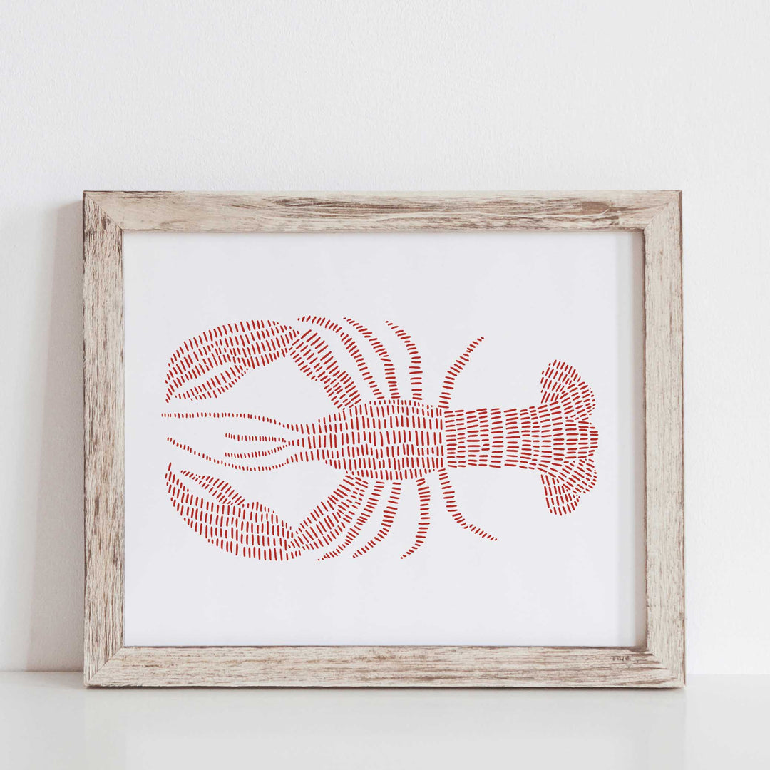 Red Lobster Illustration - Art Print or Canvas | Jetty Home