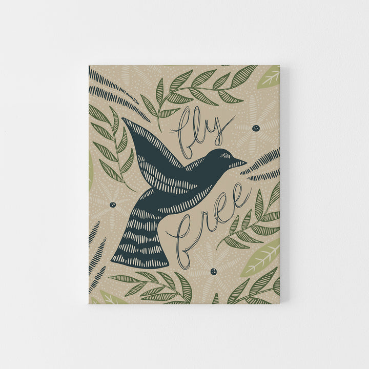Fly Free Whimsical Dove Scandinavian Inspired Wall Art Print or Canvas - Jetty Home