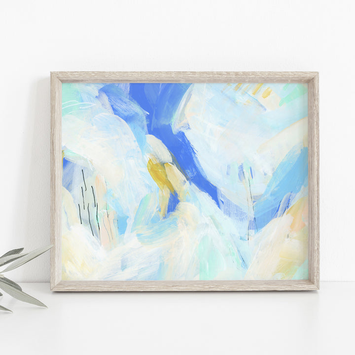 Bright + Light Ocean Abstracted Contemporary Modern Beach Wall Art Print or Canvas - Jetty Home
