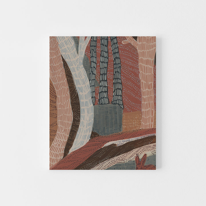 Forest Bohemian Patterned Abstract Warm Tones Wall Art Print or Canvas - Jetty Home