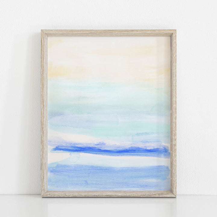 Ocean Watercolor Painting Blue Turquoise Modern Minimalist Coastal Wall Art Print or Canvas - Jetty Home