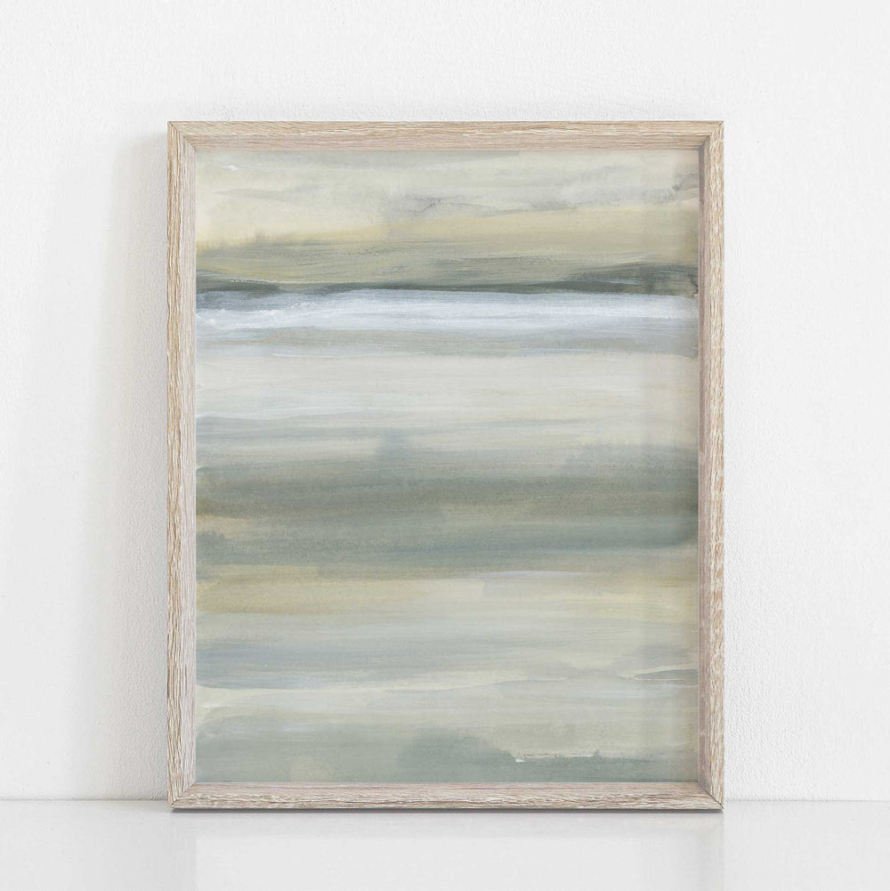 Abstract Modern Neutral Lake Painting Wall Art Print or Canvas - Jetty Home
