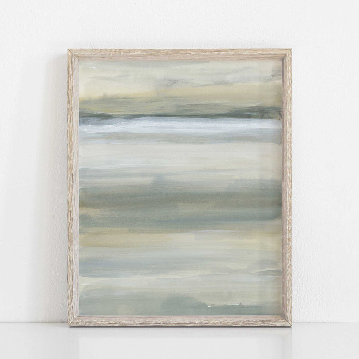 Abstract Modern Neutral Lake Painting Wall Art Print or Canvas - Jetty Home