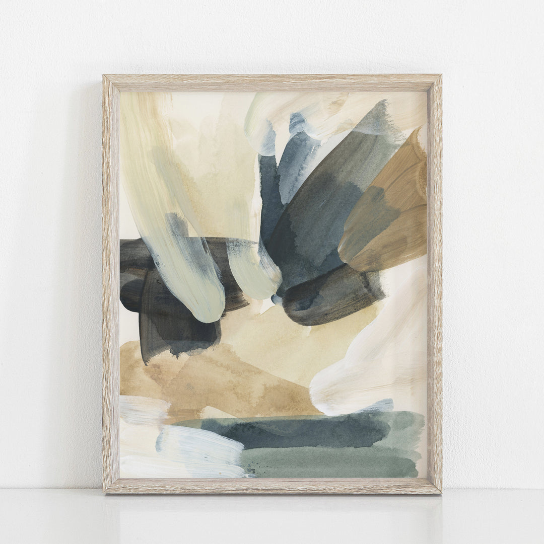 Coastal Inspired Abstract Painting Neutral Wall Art Print or Canvas - Jetty Home