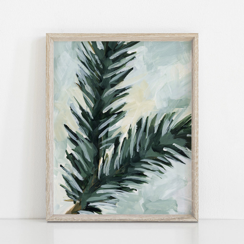 Winter Pine Leaf Painting Cabin Wall Art Print or Canvas - Jetty Home