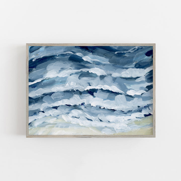 Shoreline Beach Waves Painting Wall Art Print or Canvas - Jetty Home