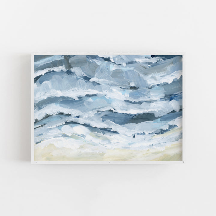 Waves and the Shoreline Painting Wall Art Print or Canvas - Jetty Home