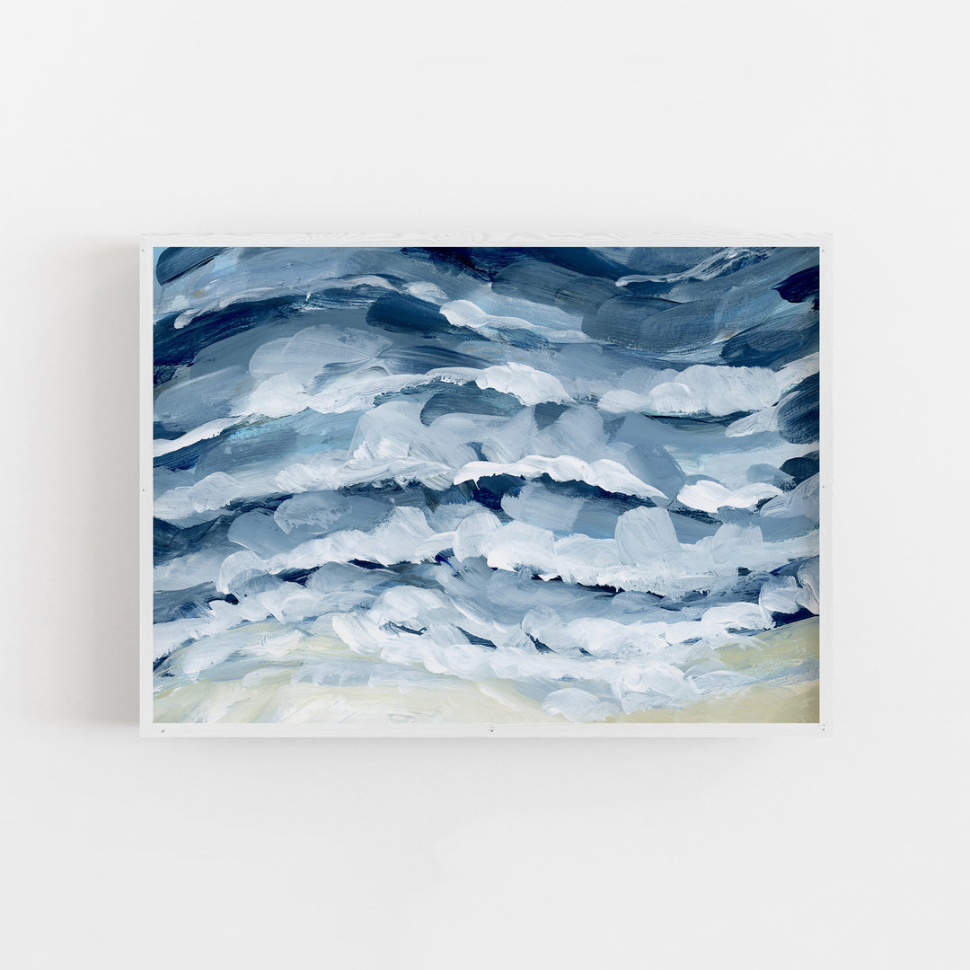 Shoreline Beach Waves Painting Wall Art Print or Canvas - Jetty Home