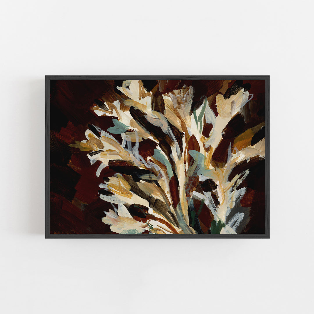 Dark Autumn Botanical Wildflower Wall Art Print or Canvas - Jetty Home