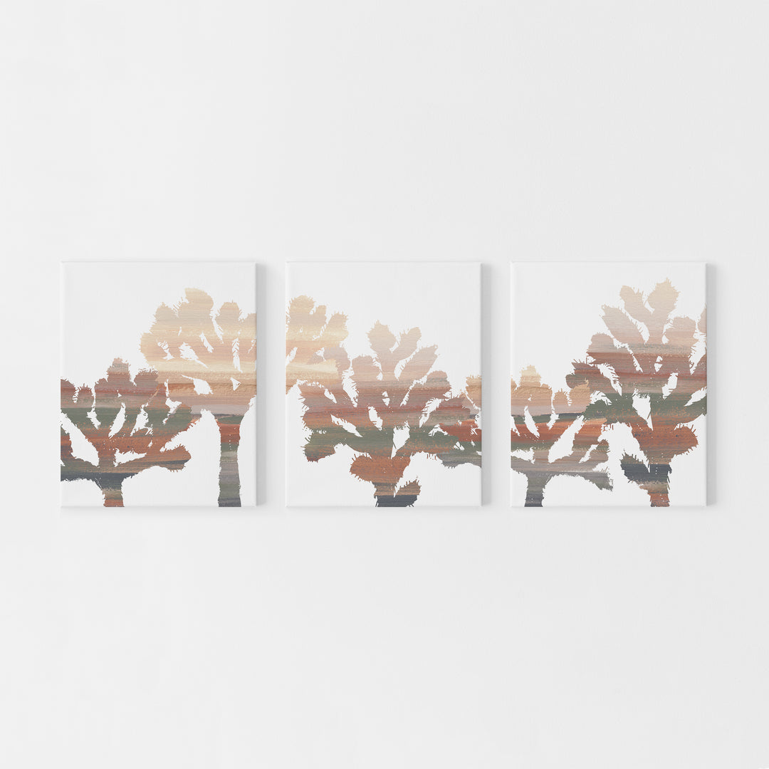 Joshua Tree Trendy Desert Neutral Decor Triptych Wall Art Print or Canvas - Jetty Home