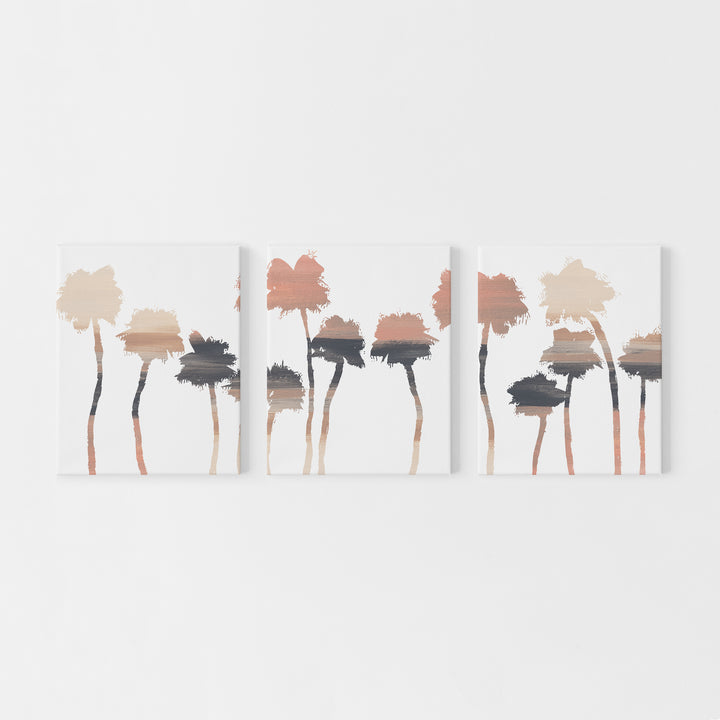 Palm Tree Trendy Desert Neutral Decor Triptych Wall Art Print or Canvas - Jetty Home