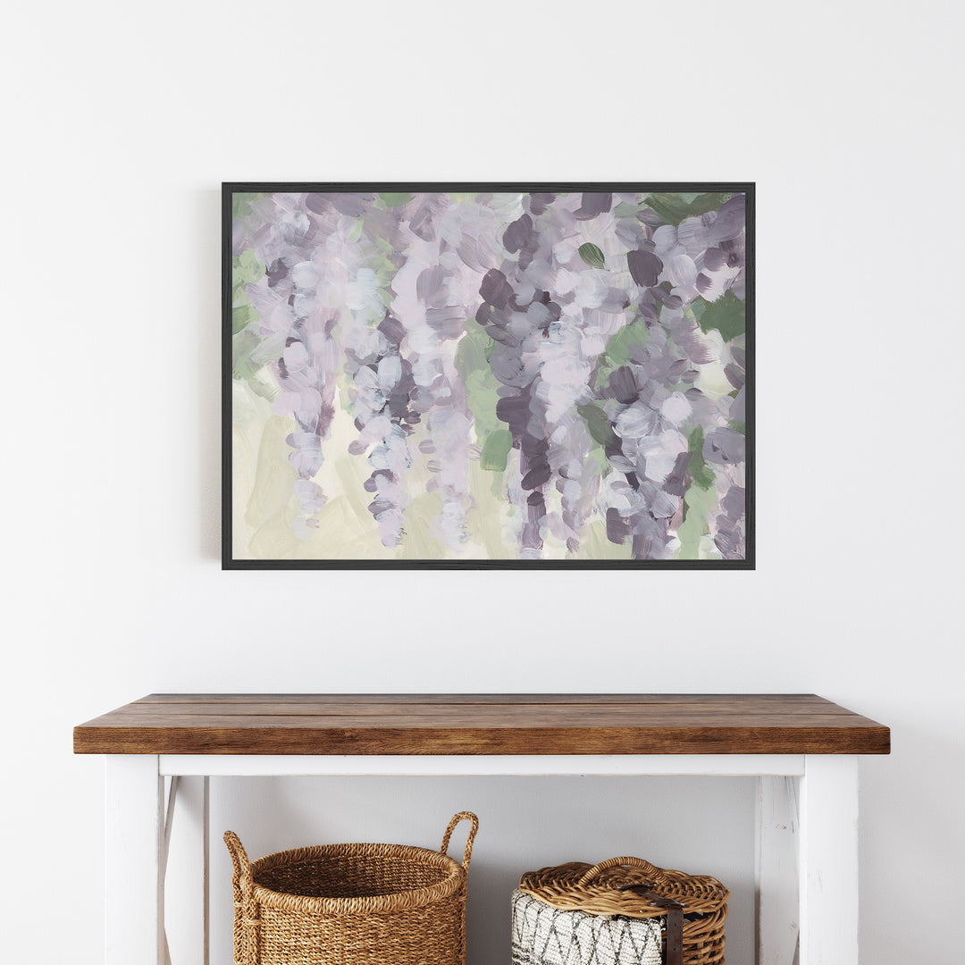 Sunned Wisteria - Modern Floral Painting Farmhouse Decor by Jetty Home - View over table
