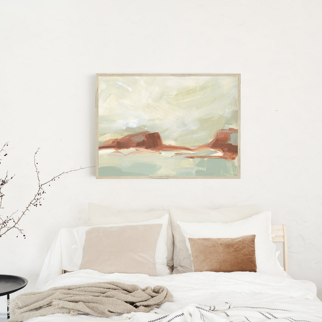 Abstract Arizona Desert Landscape Soft Pink Painting Wall Art Print or Canvas - Jetty Home