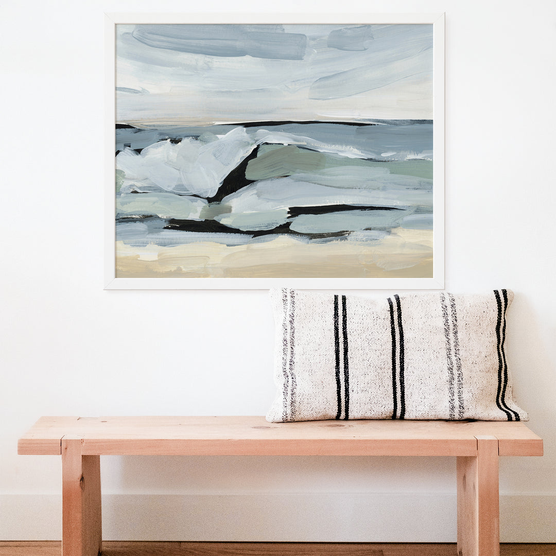 "Rolling In" Surf Ocean Painting - Art Print or Canvas - Jetty Home