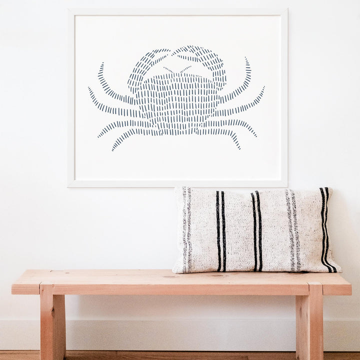 Blue Crab Nautical Wall Art Print or Canvas - Jetty Home