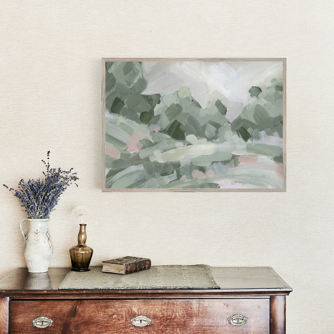 Rolling Hills 2 - French Countryside Landscape Art by Jetty Home - View over sideboard