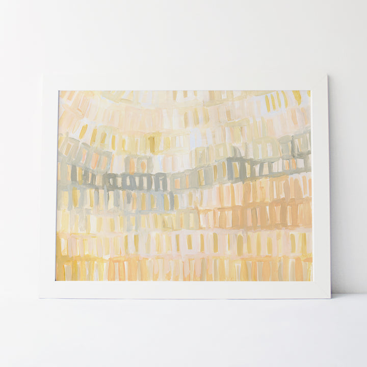 Orange Sherbet Abstract Ocean Beach Painting Wall Art Print or Canvas - Jetty Home