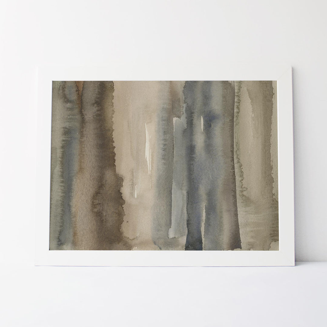 Neutral Earth Tones Abstract Forest Watercolor Painting Wall Art Print or Canvas - Jetty Home