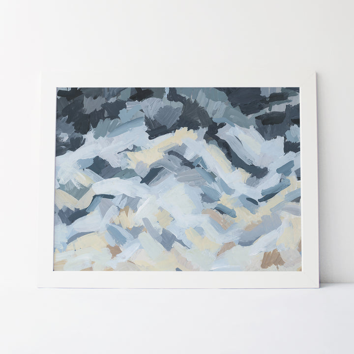 Abstract Ocean Waves Blue Wall Art Print or Canvas - Jetty Home
