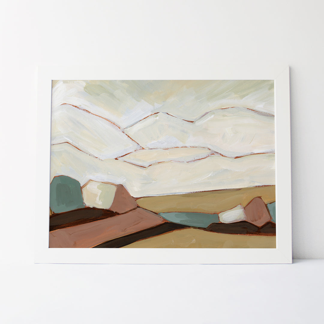 Geometric Minimalist Landscape Painting Wall Art Print or Canvas - Jetty Home