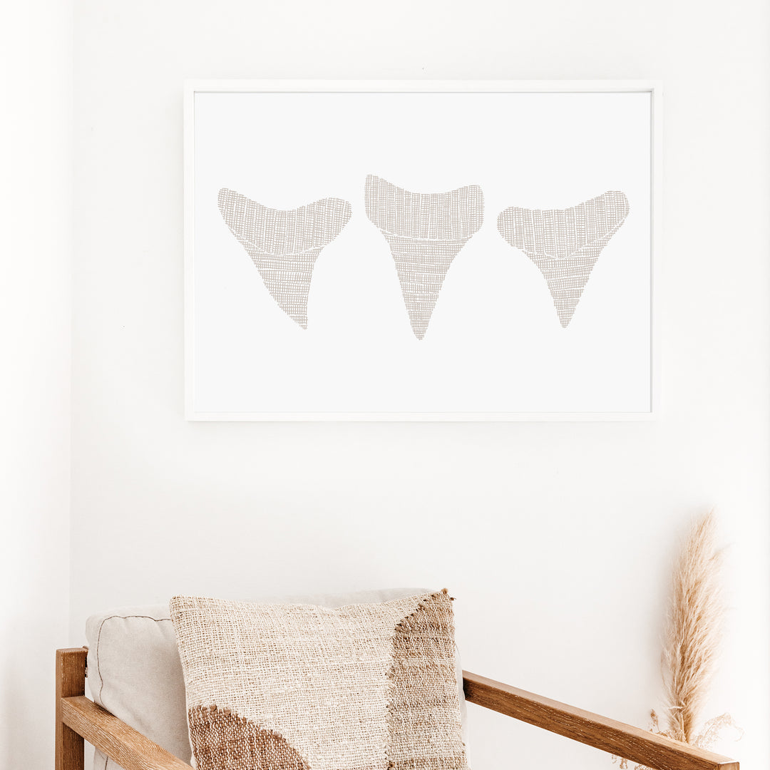 Woven Shark Teeth Trio Illustration - Art Print or Canvas - Jetty Home