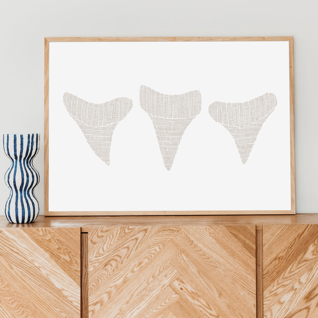 Woven Shark Teeth Trio Illustration - Art Print or Canvas - Jetty Home