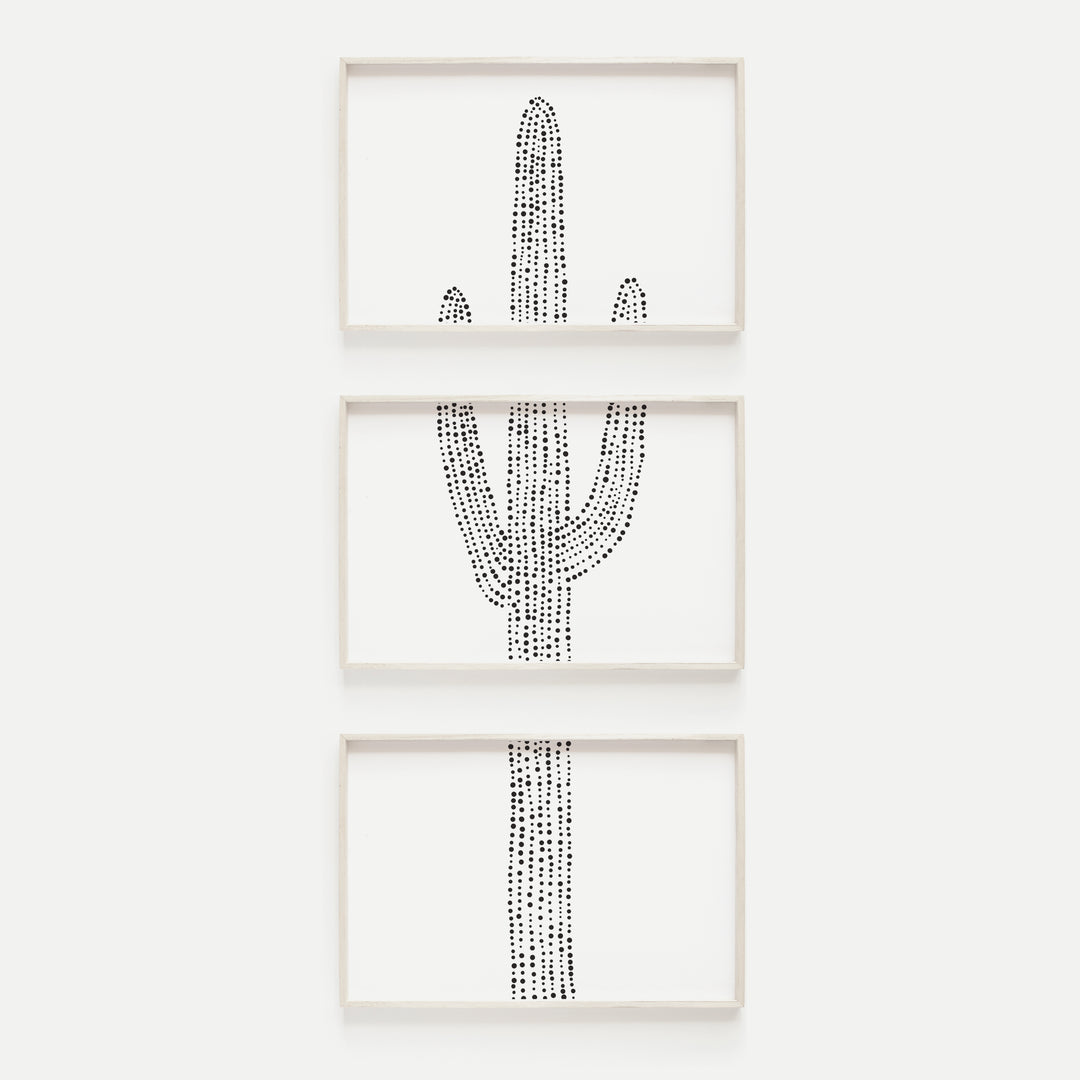 Saguaro Cactus Modern Desert Vertical Triptych Set of Three Wall Art Prints or Canvas - Jetty Home