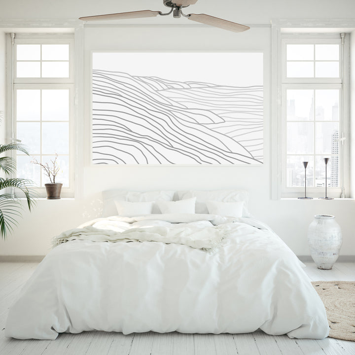 Gray Line Coastline Modern Minimalist Coastal Bir Sur Wall Art Print or Canvas - Jetty Home