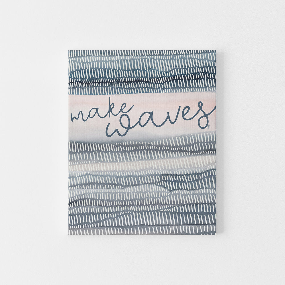 Make Waves Modern Beach Quote Wall Art Print or Canvas - Jetty Home