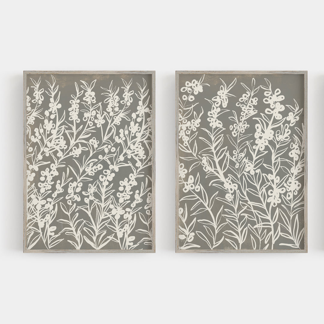 Heather on Gray Duo - Set of 2  - Art Prints or Canvases - Jetty Home