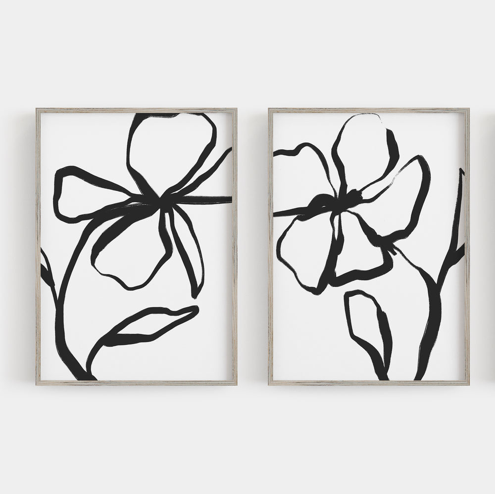 Floral Meeting - Set of 2  - Art Prints or Canvases - Jetty Home
