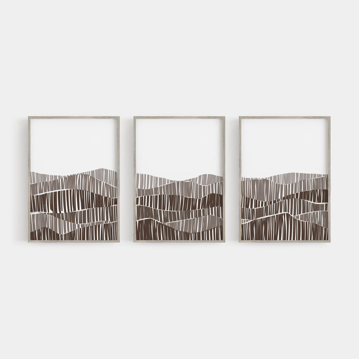 Deconstructed Mountain Range - Set of 3  - Art Prints or Canvases - Jetty Home