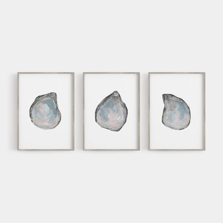 Drifted Oysters Triptych - Set of 3  - Art Prints or Canvases - Jetty Home