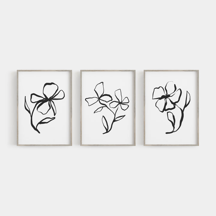 Plant Line Drawings - Set of 3  - Art Prints or Canvases - Jetty Home