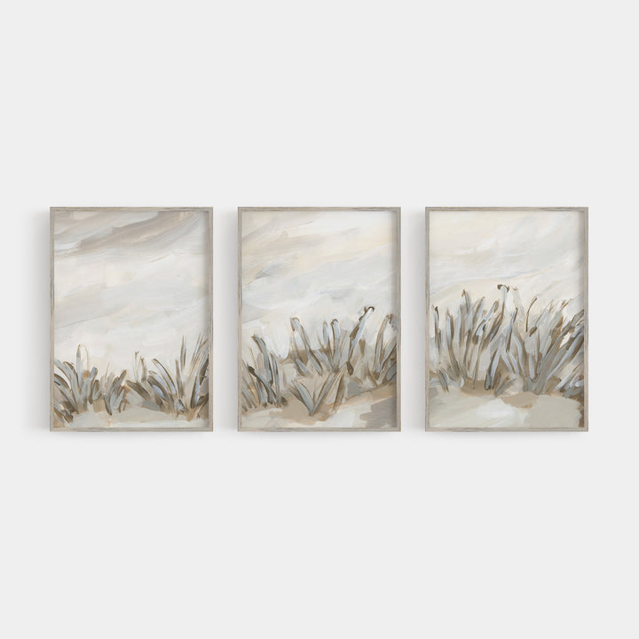 "Dune Grass Botanicals" Coastal Painting - Set of 3 - Art Prints or Canvas - Jetty Home