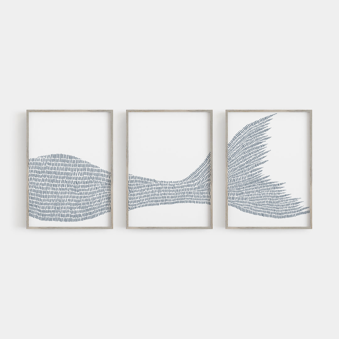 Mermaid Illustrated Line Triptych Set of Three Wall Art Prints or Canvas - Jetty Home