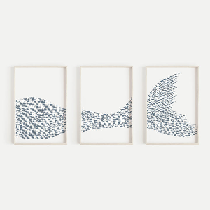 Mermaid Illustrated Line Triptych Set of Three Wall Art Prints or Canvas - Jetty Home