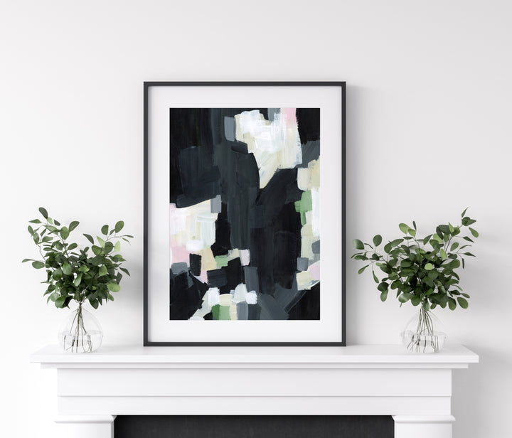 Black and White Modern Abstract Bold Painting Wall Art Print or Canvas - Jetty Home