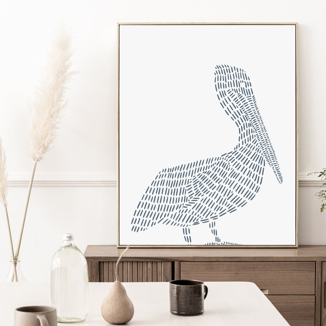 Pelican Illustration  - Art Print or Canvas - Jetty Home